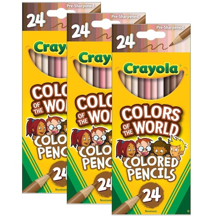 Crayola Colors of the World Colored Pencils, 24 Colors Per Set, 72PK 684607